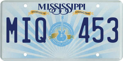 MS license plate MIQ453