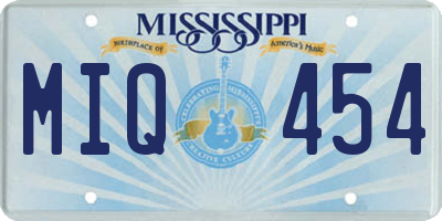 MS license plate MIQ454