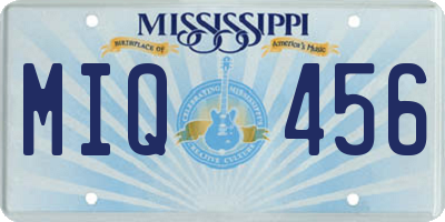 MS license plate MIQ456