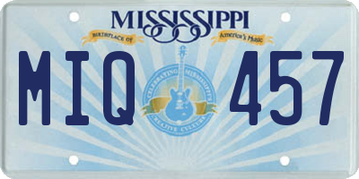 MS license plate MIQ457
