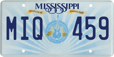 MS license plate MIQ459