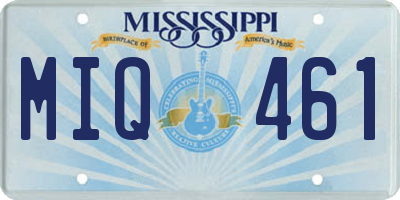 MS license plate MIQ461