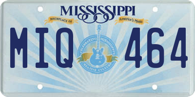 MS license plate MIQ464