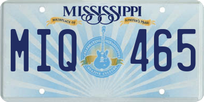 MS license plate MIQ465