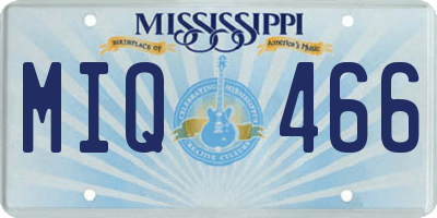 MS license plate MIQ466