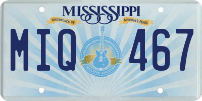 MS license plate MIQ467