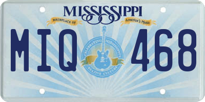 MS license plate MIQ468