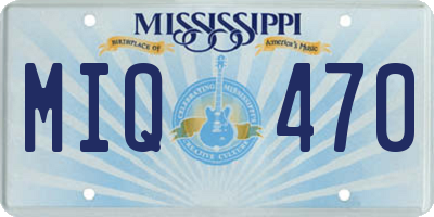 MS license plate MIQ470