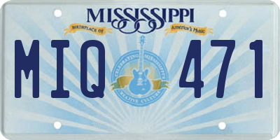 MS license plate MIQ471