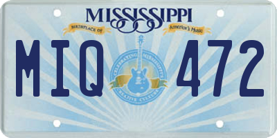 MS license plate MIQ472