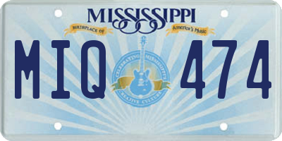 MS license plate MIQ474