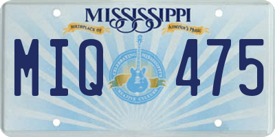 MS license plate MIQ475