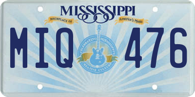 MS license plate MIQ476