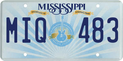 MS license plate MIQ483