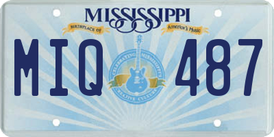 MS license plate MIQ487