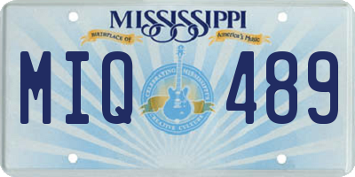 MS license plate MIQ489
