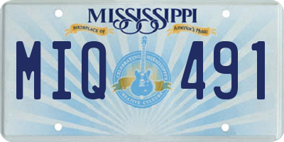 MS license plate MIQ491