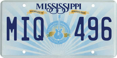 MS license plate MIQ496