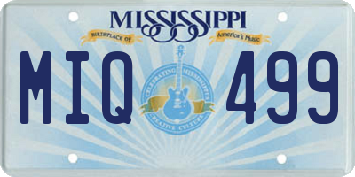 MS license plate MIQ499