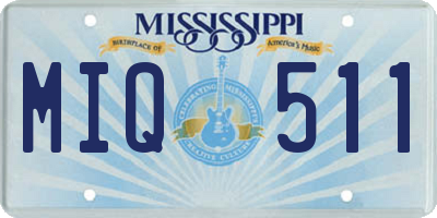 MS license plate MIQ511