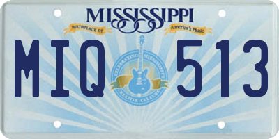 MS license plate MIQ513
