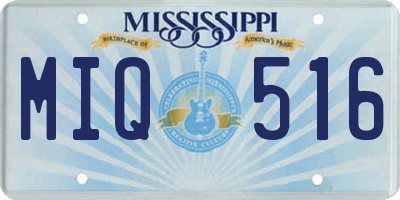 MS license plate MIQ516