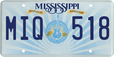MS license plate MIQ518