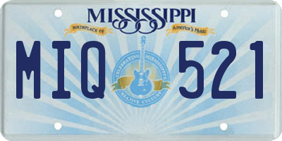 MS license plate MIQ521