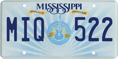 MS license plate MIQ522