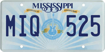 MS license plate MIQ525