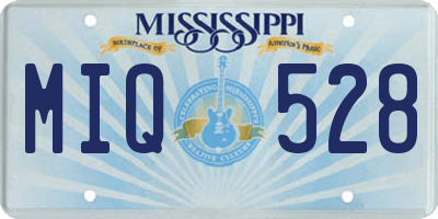 MS license plate MIQ528