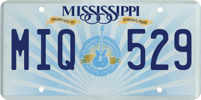 MS license plate MIQ529
