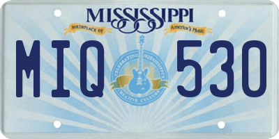 MS license plate MIQ530