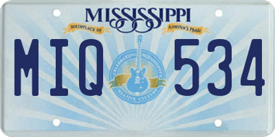 MS license plate MIQ534