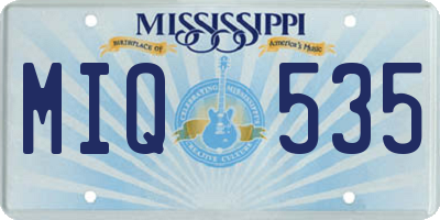 MS license plate MIQ535