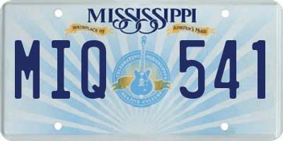 MS license plate MIQ541