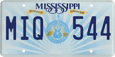 MS license plate MIQ544