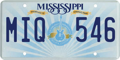 MS license plate MIQ546