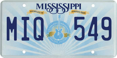 MS license plate MIQ549