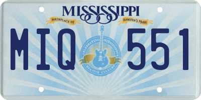MS license plate MIQ551