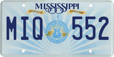 MS license plate MIQ552