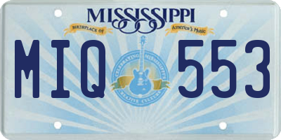 MS license plate MIQ553
