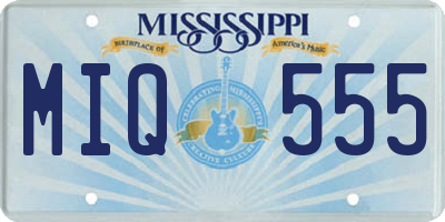 MS license plate MIQ555