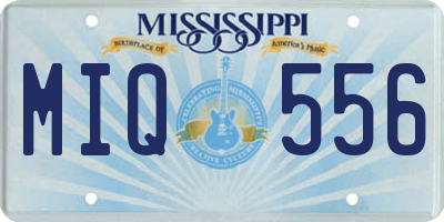 MS license plate MIQ556
