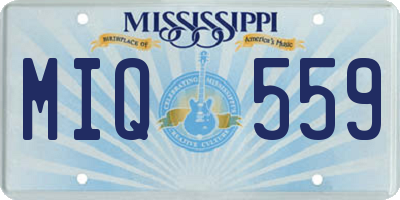 MS license plate MIQ559