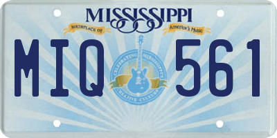 MS license plate MIQ561