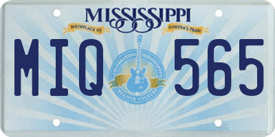 MS license plate MIQ565