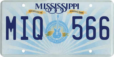 MS license plate MIQ566