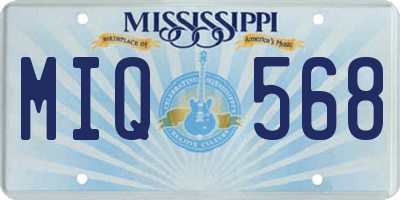 MS license plate MIQ568