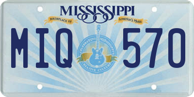 MS license plate MIQ570